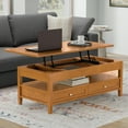 thumbnail image 4 of Simpli Home Warm Shaker 48 inch Wide Solid Wood Transitional Lift Top Coffee Table in Light Golden Brown, 4 of 17