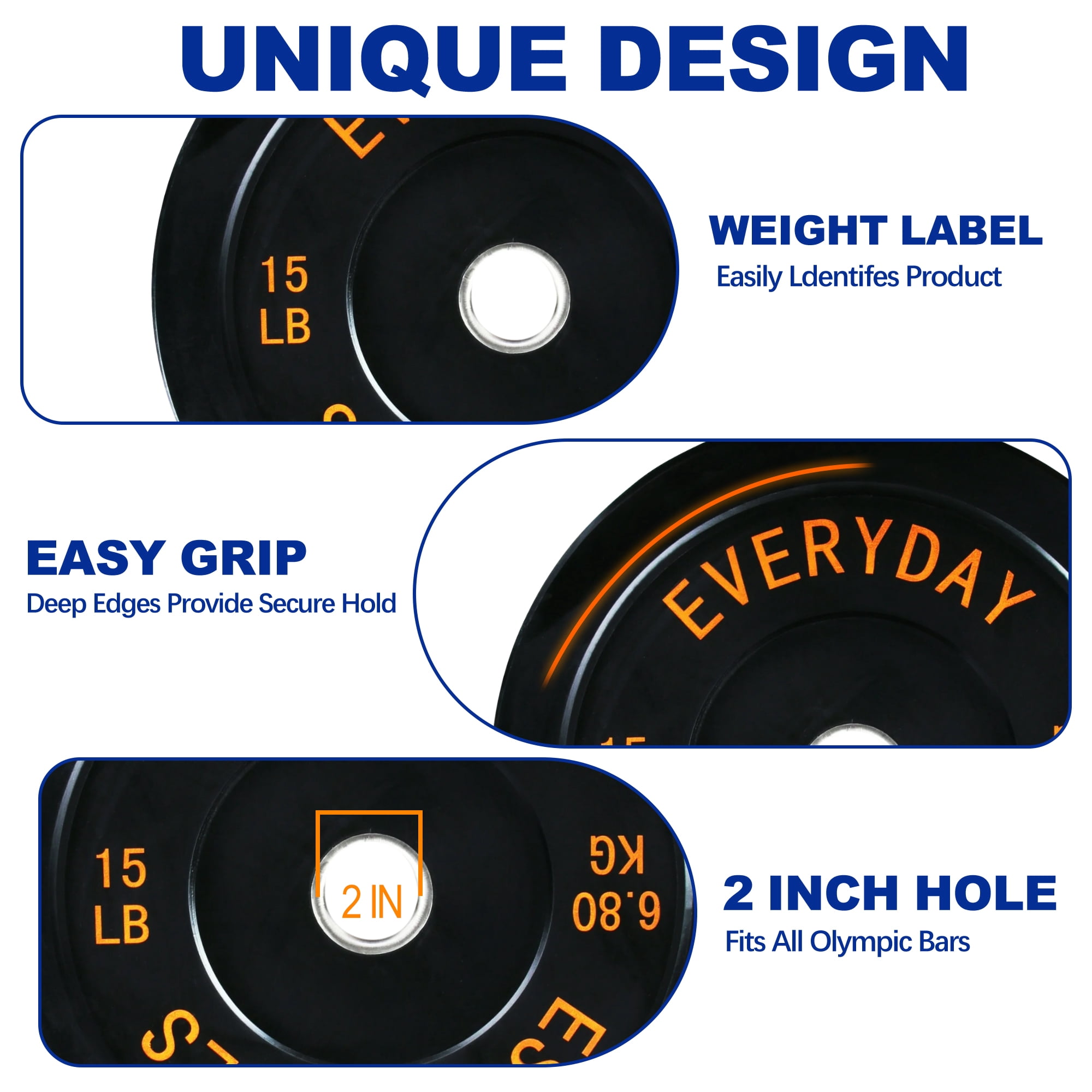 BalanceFrom Olympic Bumper Plate Weight Plate with Steel Hub, Black, 15 lbs Single