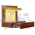 thumbnail image 2 of Designer Wooden Mandir for Home/Temple Home/Pooja Mandir with Lights Colour:-Brown, 21inch x 13inch x 24inch H xL x W, 2 of 5