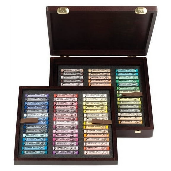 REMBRANDT SOFT PASTEL WOOD BOX SET 90 STICK PORTRAIT