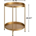 thumbnail image 3 of 2-Tier Round Gold Side Table, Outdoor Small Folding Accent Stand with Removable Tray, Anti-Rust Metal Asional Table for Balcony Patio Living Room, Nightstand for Bedroom(Gold), 3 of 9