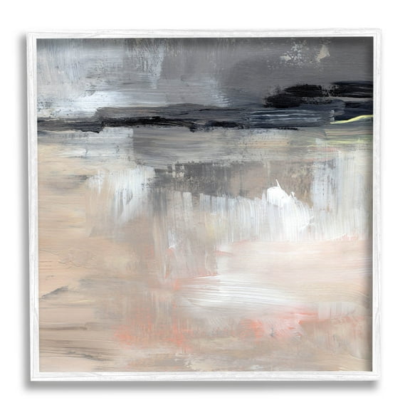 Modern Lake Reflection Scenery Abstract Painting White Framed Art Print Wall Art