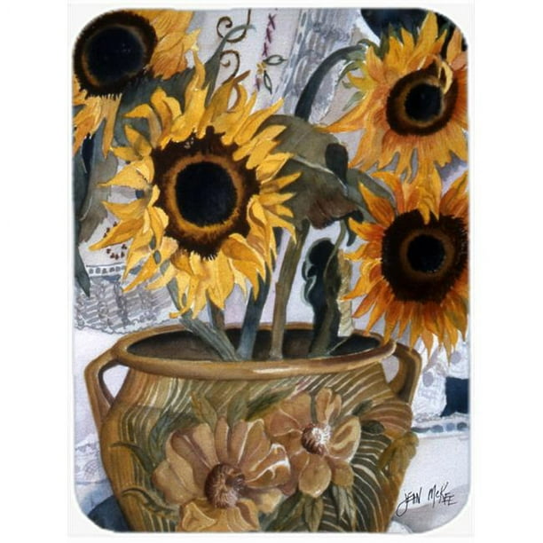 Carolines Treasures JMK1202LCB Pot Of Sunflowers Glass Cutting Board