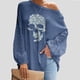 thumbnail image 1 of Pntutb Moda Mujer Camiseta de manga larga Verano Impresión Blusa suelta tops Pntutb Pntutb-3597, 1 of 9