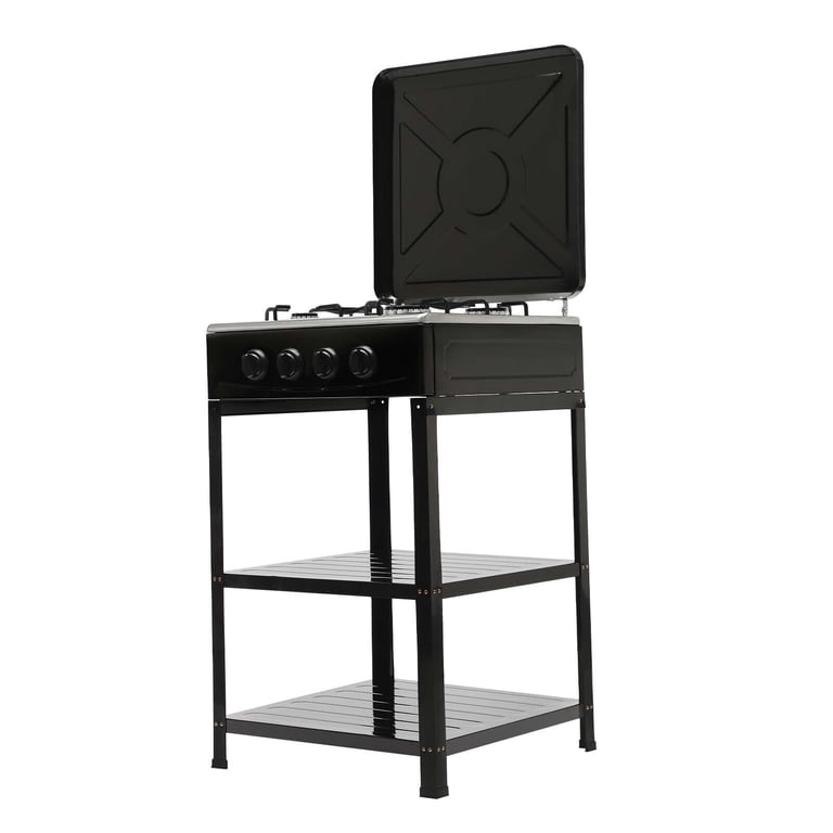 300,000 BTU Outdoor Propane Stove - 4 Burner Portable Cooker With Windshelter For Camping, Backyard, BBQ