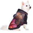 thumbnail image 2 of Fotbe Realistic Flower Turtle Print Small Dog Sweater Hoodies Pet Grey Hooded Soft Fleece Sweatshirts with Pocket Fall Winter Puppy Cat Sweaters Warm Clothes-X-Large, 2 of 7