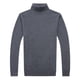 thumbnail image 2 of Suéter de cuello alto para hombre, suéter de color sólido cálido de grosor medio, camisa de base de pura lana para hombre, 2 of 5