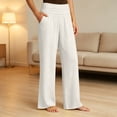 thumbnail image 4 of Wensltd Women Sweat Pants High Waisted Wide Leg Pants Casual Loose Comfy Trousers With Pockets For Yoga Work Daily Wear, 4 of 9