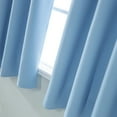 thumbnail image 2 of Cortinas opacas de poliéster azul cielo con aislamiento térmico para dormitorio y sala de estar., 2 of 4