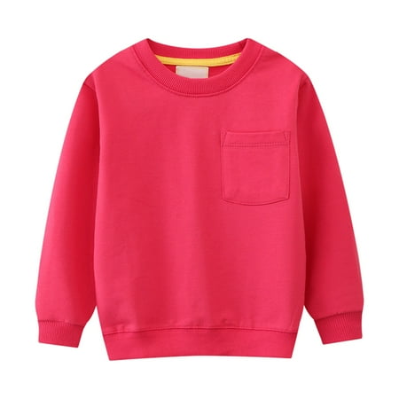 

Bjutir Casual Long Sleeve Tops For Toddler Autumn Winter Boys Girls Solid Color Hoodie Tops Pullover Sports Outwear For Children Clothes