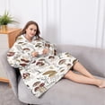 thumbnail image 5 of Oversized Wearable Blanket Hoodie,Red Mushroom Plant Light Pattern Sherpa Blanket Hoodie with Super Pockets,Super Warm Fuzzy Pullover for Women & Men, 5 of 6