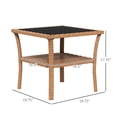 thumbnail image 5 of Versatile Outdoor Use / Square Table with Storage Shelf / Sleek Tempered Glass Top, 5 of 5