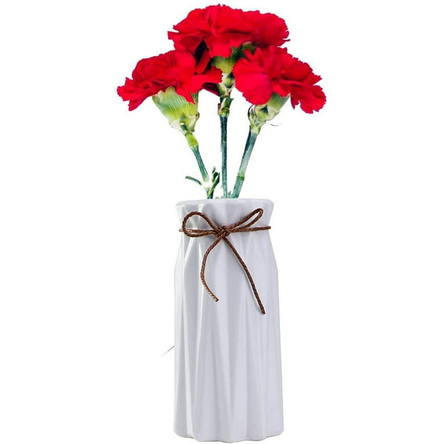 Juego de 1 florero de vidrio Rawiri, florero de vidrio transparente, florero decorativo para el hogar, dormitorio, oficina, ceremonia de boda, florero central de escritorio
