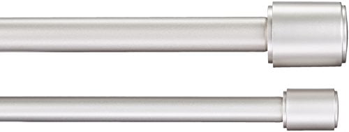 72 to 144 Nickel Basics 1 Wall Curtain Rod with Square Finials