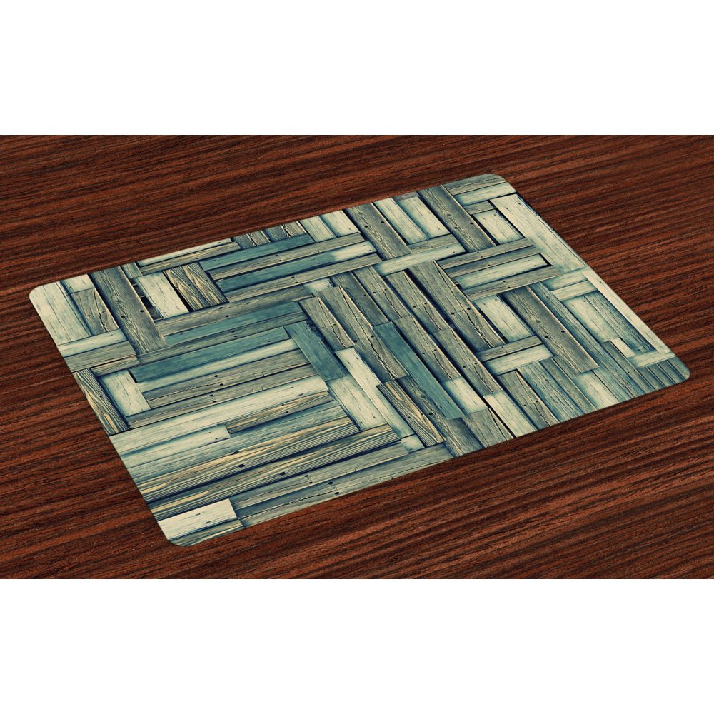 Wooden Placemats Set of 4 Lumberjack Old Vintage Classic Deck Tree Forest Woods Natural Artwork