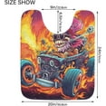thumbnail image 3 of Bathroom Rug Mats Toiletry Mat Monster Car Fire Print, Luxury U-Shaped Toilet Rug, Soft Mat for Bathroom Floor, Non-Slip Absorbent Bath Carpet, Quick Dry Machine Washable, 17.3"x13.4", 3 of 4