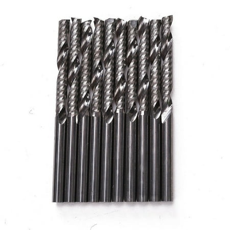 

10x/set 3.175*25mm 1 Flute Metal Spiral End Mill CNC Router Bits For PVC Wood