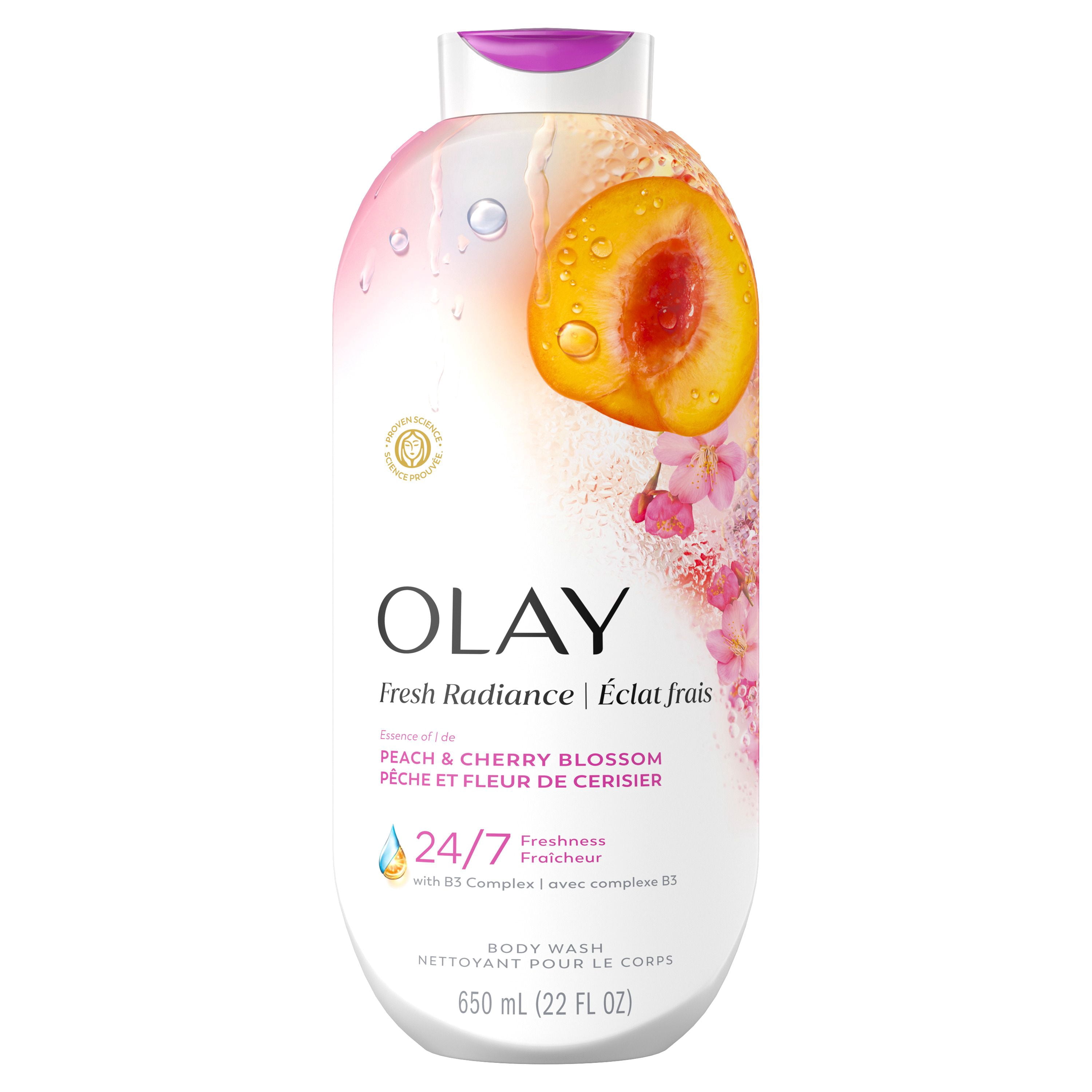 Olay Fresh Radiance Body Wash with Essence of Peach and Cherry Blossom, Vitamin B3 and Antioxidant Blend