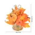thumbnail image 3 of Artificial Pumpkin, Maple Leaf, Fall Floral Centerpiece with Metal Basket, Preassembled Autumn Tabletop Decor for Home, 3 of 6