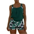 thumbnail image 2 of Ailaofu Ensemble Tankini Décontracté à Imprimé Feuilles pour Femmes - Bikini 2 Pcs avec Culottes Garçonnes, 2 of 5