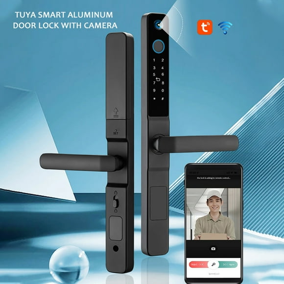 WAFU Intelligent Door Lock,App Remote Doorbell Camera Lock With Door Handle Doors Camera Lock 35-120mm Keyless Door 35-120mm Office Stainless Steel 35-120mm Door Steel Doors Dazzduo Handle Smart Door