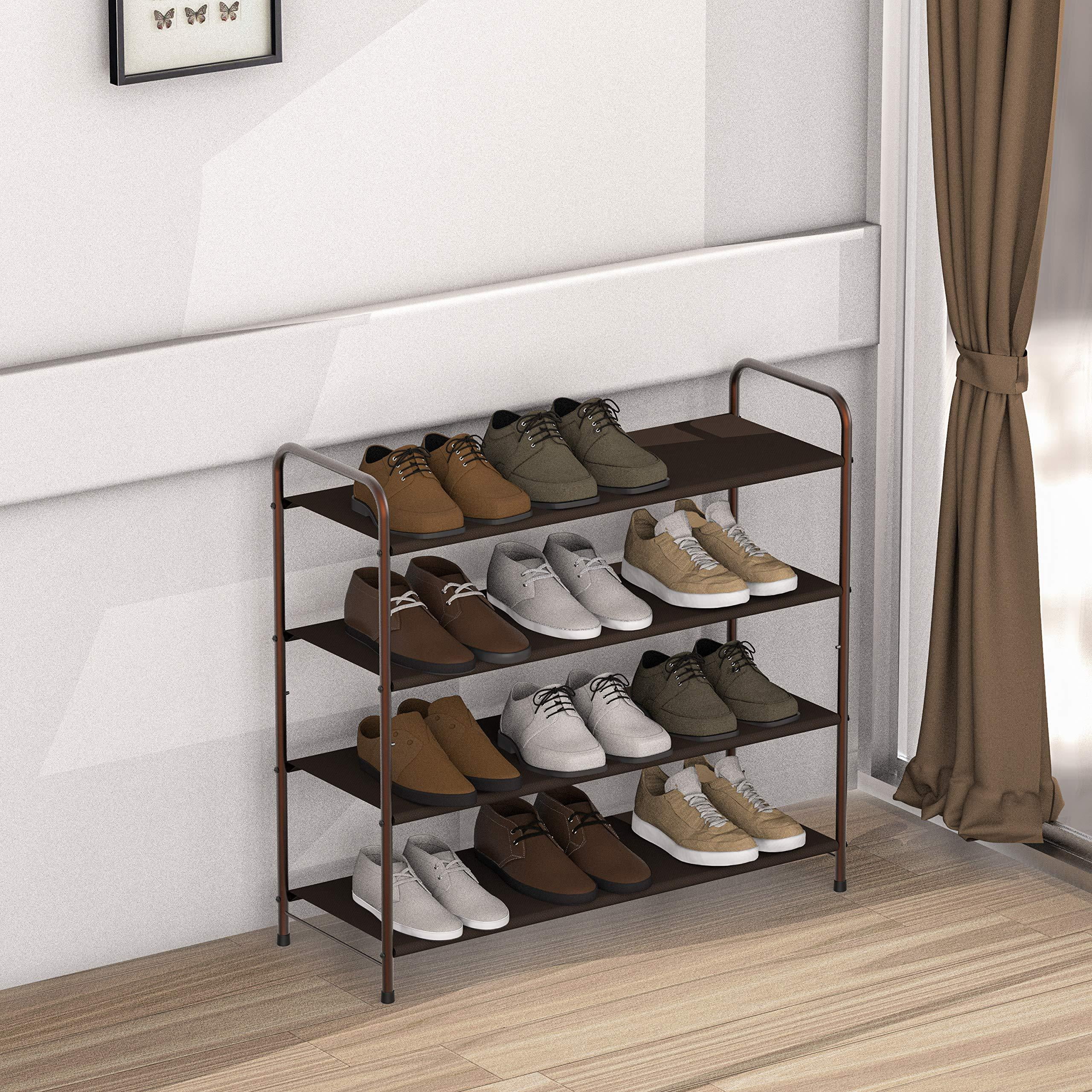 Simple Houseware 4-Tier Shoe Rack Storage Organizer 20-Pair, Grey in 2023