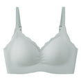 thumbnail image 4 of Arlun,Wireless Seamless Comfort Bras Full Coverage No Underwire Soft Support Bra Everyday Wear Scalloped V Neck One-Piece Fixed Bra Wire-Free Adjustable Straps Bras Light Gray XL, 4 of 4