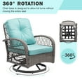 thumbnail image 4 of Seizeen Patio Furniture Set, 3 Pieces Outdoor Swivel Gliders Rocker, Wicker Bistro Set with Thickened Cushions, Rattan Porch Balcony Furniture Chair for 2 with Table, 360°Swivel, 4 of 9