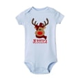 thumbnail image 5 of Mono de bebé con estampado de ciervo personalizado, mono de manga corta para el día de Navidad, mono de bebé con nombre personalizado, ropa de verano para recién nacidos, 5 of 5