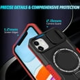 thumbnail image 2 of Allytech Magnetic Case for iPhone 11 with Lens Slide Cover, [Non-Slip] [Military Grade Protection] Slim Shockproof Ring Stand Case Support Wireless Charging, Red+Black, 2 of 10