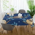 thumbnail image 4 of WOBOGO Cute Cartoon Sloth Pattern with Blue Background Square Tablecloth 54×54in Polyester Fabric Tablecloth Washable Dust Resistant Wrinkle Resistant, 4 of 9