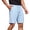 Light Blue, variant on Mens Solid Terry Casual Shorts Elastic Drawstring Waist Side Pockets Lightly Comfy Soft Fabric Summer Lounging Workout Shorts for Men