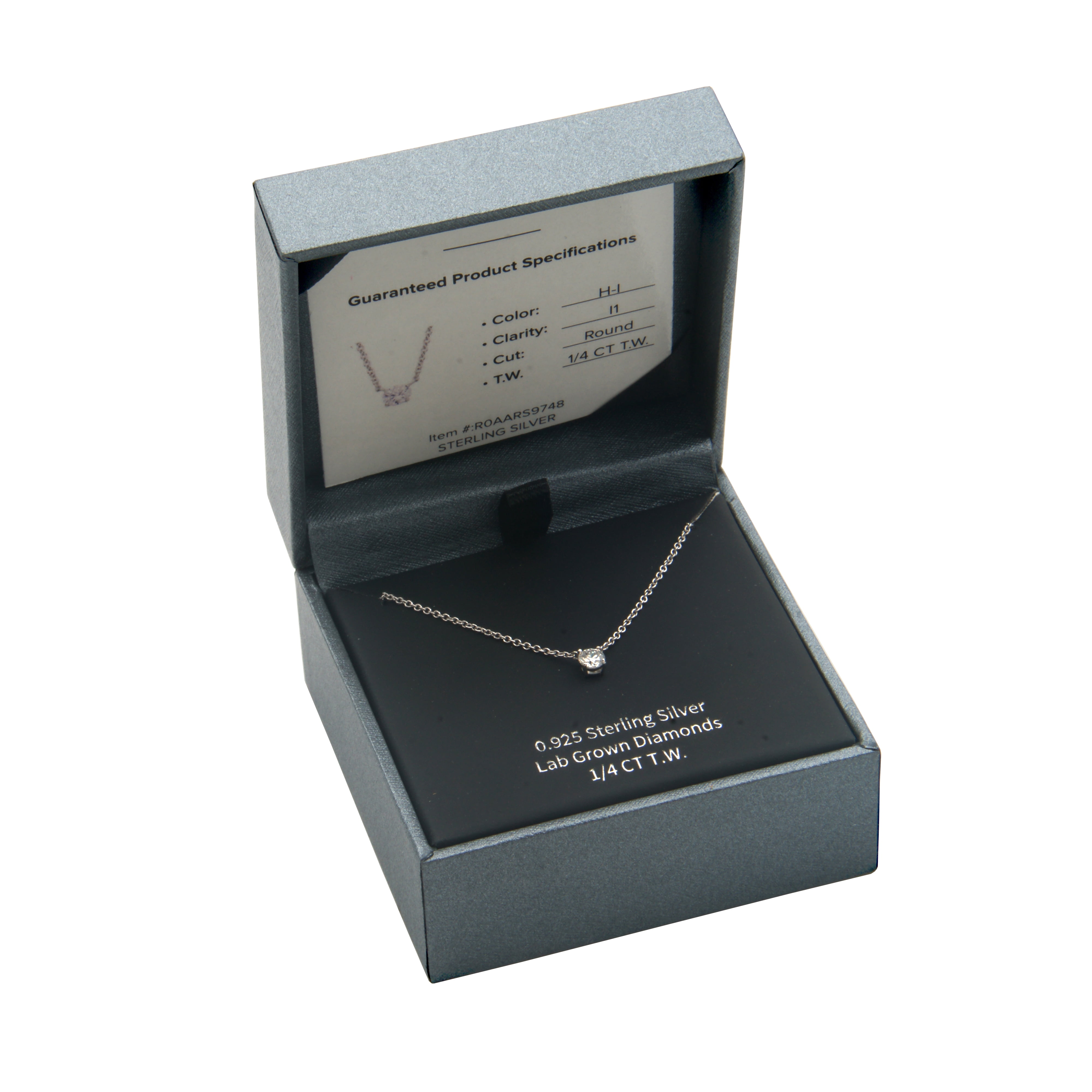 Forever Facets 1/4 CT TW Lab Grown Diamond Necklace in Platinum over Sterling Silver, Adult Female