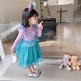 thumbnail image 4 of Little Girl Winter Long Sweater Dress Mermaid Costume Flower Party Tutu Dresses for 2-8T, 4 of 6
