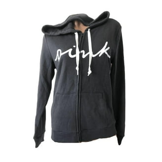 Victoria's Secret Pink Perfect Full Zip Hoodie Black Bling Shine