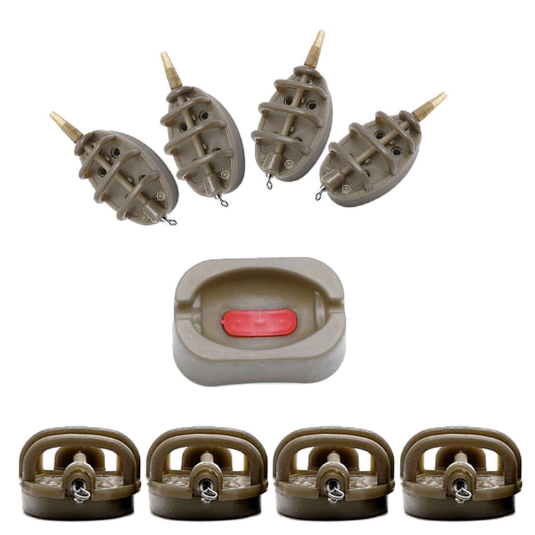 Pêche Méthode Feeder en Ligne, 8Pcs Mangeoire de Pêche en Ligne avec 2Pcs Moule à Changement Rapide, Mangeoires à Pêche Rapide, Mangeoire à Poisson, 15g 20g 25g 35g 30g 40g 50g 60g