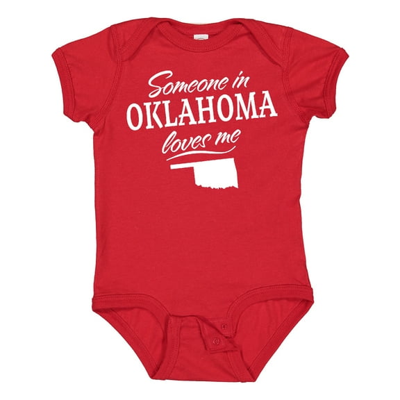 Inktastic Someone in Oklahoma Loves Me Boys or Girls Baby Bodysuit