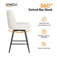thumbnail image 2 of Zimtown Modern Bar Stools Set of 2, Swivel Barstool Counter Height Bar Chair, Kitchen Island Barstool 2 Pack, Off-White, 2 of 8