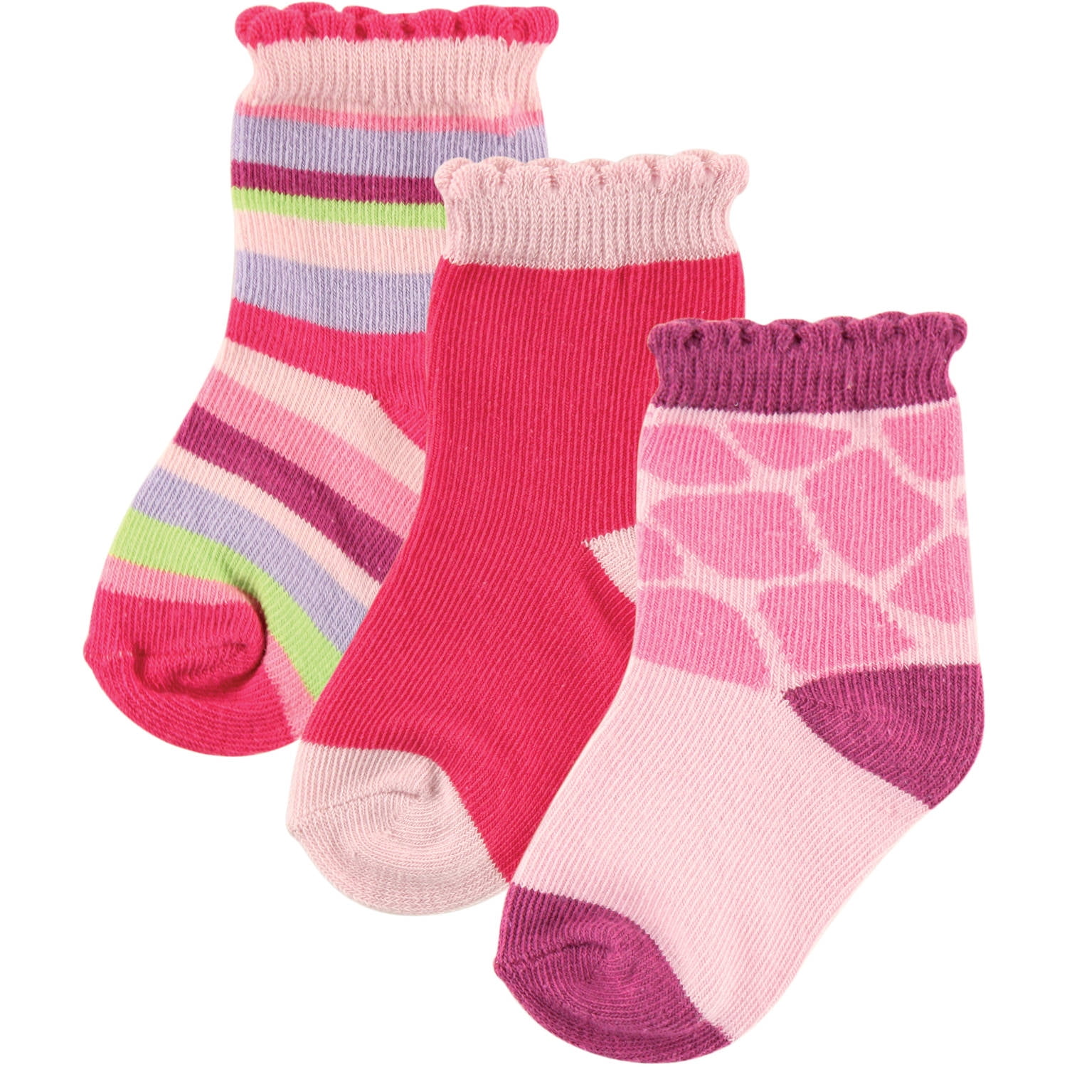 Luvable Friends Newborn Baby Girls Fun Fashion Socks 3Pack