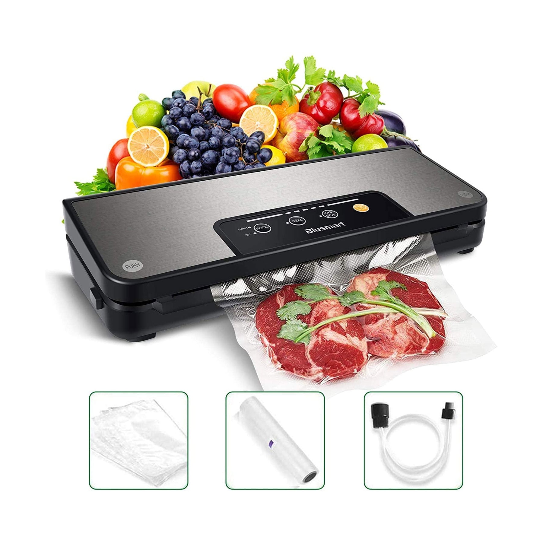 Food Vacuum Sealer Machine, Blusmart 80Kpa Stainless Steel Foodsaver