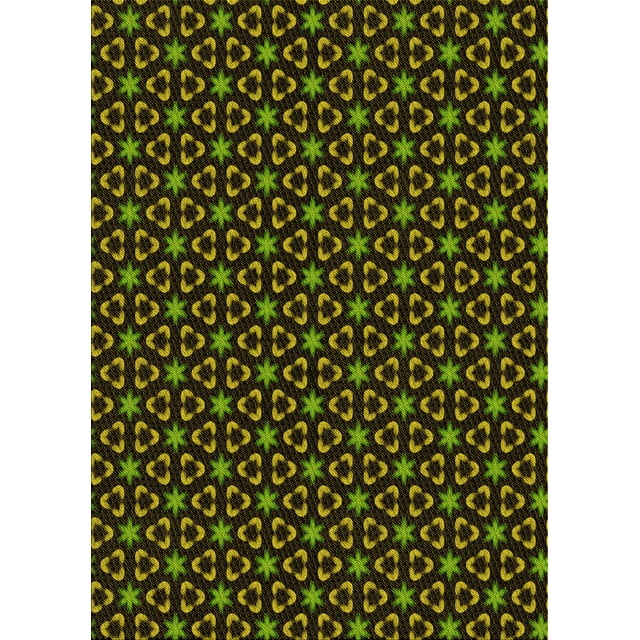Ahgly Company Tapis d'Intérieur Lavables en Machine Rectangle Transitionnel Vert Jaune Foncé, 7' x 10'