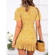 thumbnail image 3 of Vestido estampado de manga corta de verano para mujer Vestidos cortos casuales con cuello en V Fokelyi WRMH-1447-1, 3 of 6