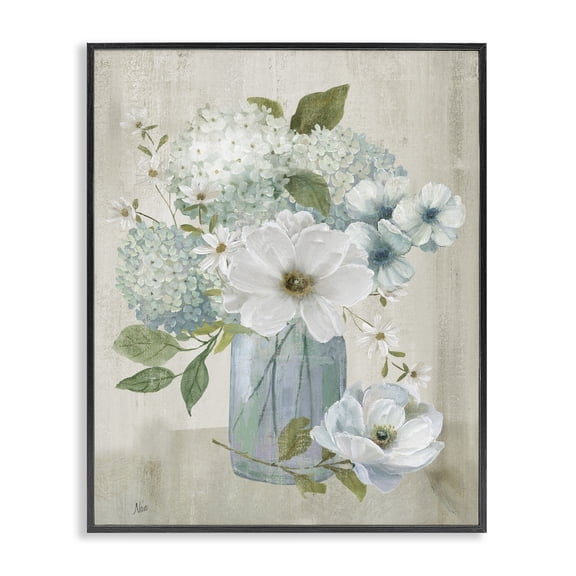 Stupell Industries French Country Hydrangeas And More Bouquet Black Framed Giclee Art, 11 x 14, by Nan