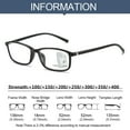 thumbnail image 3 of Fashion Eye Protection Simple Frame Progressive Multifocal Ultra Light Glasses Reading Glasses Anti-Blue Light BLACK STRENGTH 400, 3 of 7