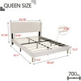 thumbnail image 5 of AUFANK Queen Bed Frame Upholstered Platform with Wooden Slats, Noise-Free, Beige, 5 of 6