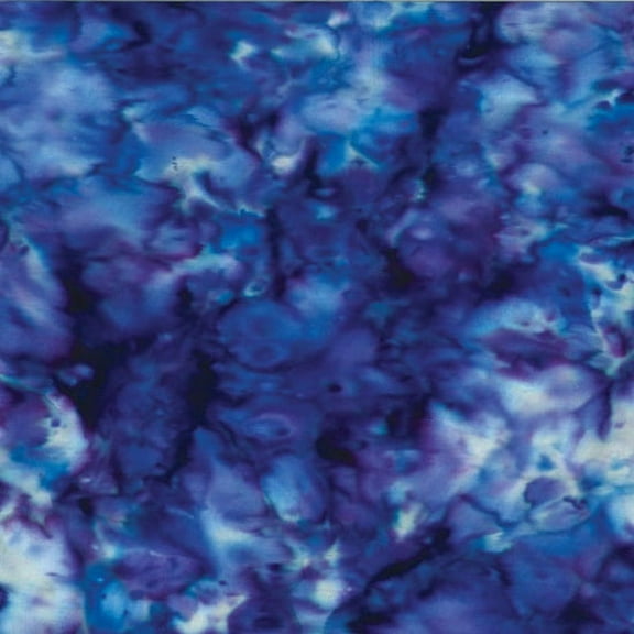 Cotton Batik Iris Blue Mottled Hand-Dyed Mottles Bali Batiks Cotton Fabric by the Yard (839-40-Iris)