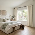 thumbnail image 2 of 100% Blackout Faux Linen Curtains for Livingroom Bedroom,2 Panels Set,Thermal Insulated,With Free 20 Ring Clips - New Cream, W50 X L102, 2 of 9