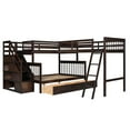 thumbnail image 3 of New Twin over Full L-Shaped Bunk Bed With 3 Drawers, Ladder and Staircase - Espresso, 3 of 10