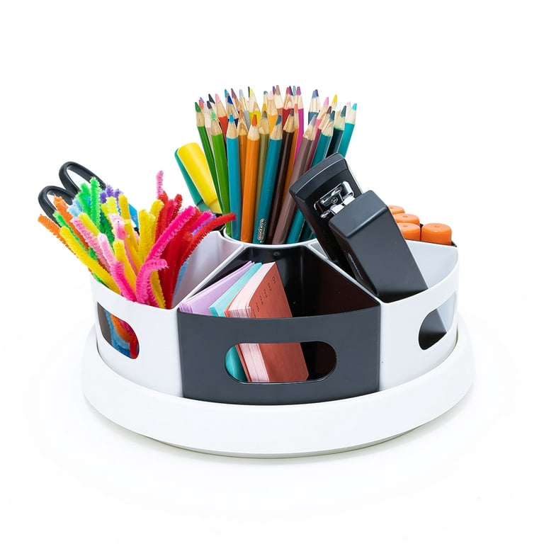 Creative Caddy Rotating Art Supplies Organizer Storage Caddy for Kids Desk, Crayon Marker and Pencil Organization for Teachers, Classroom Arts and