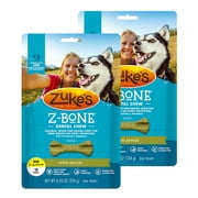 Zuke's Z-Bone Dental Chew Dog Treats Mini with Apples 8.25 oz 2 Pack